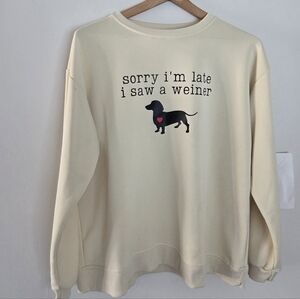 Cream Crewneck Pullover Sz XL Unisex NWOT